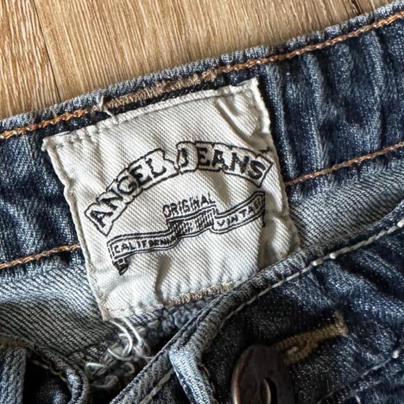 Y2K Vintage 90’s Angel Blue Jeans Low rise, flared Size 7 junior or 28 Waist - Picture 3 of 8